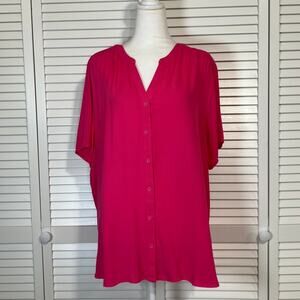 NWT Amazon Essentials Flowy V-neck Short Sleeve Women Tunic Top XXL